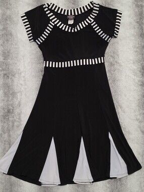 Alt Goth Black White Striped 90s Scene Mini Dress Cupid & Comet Medium